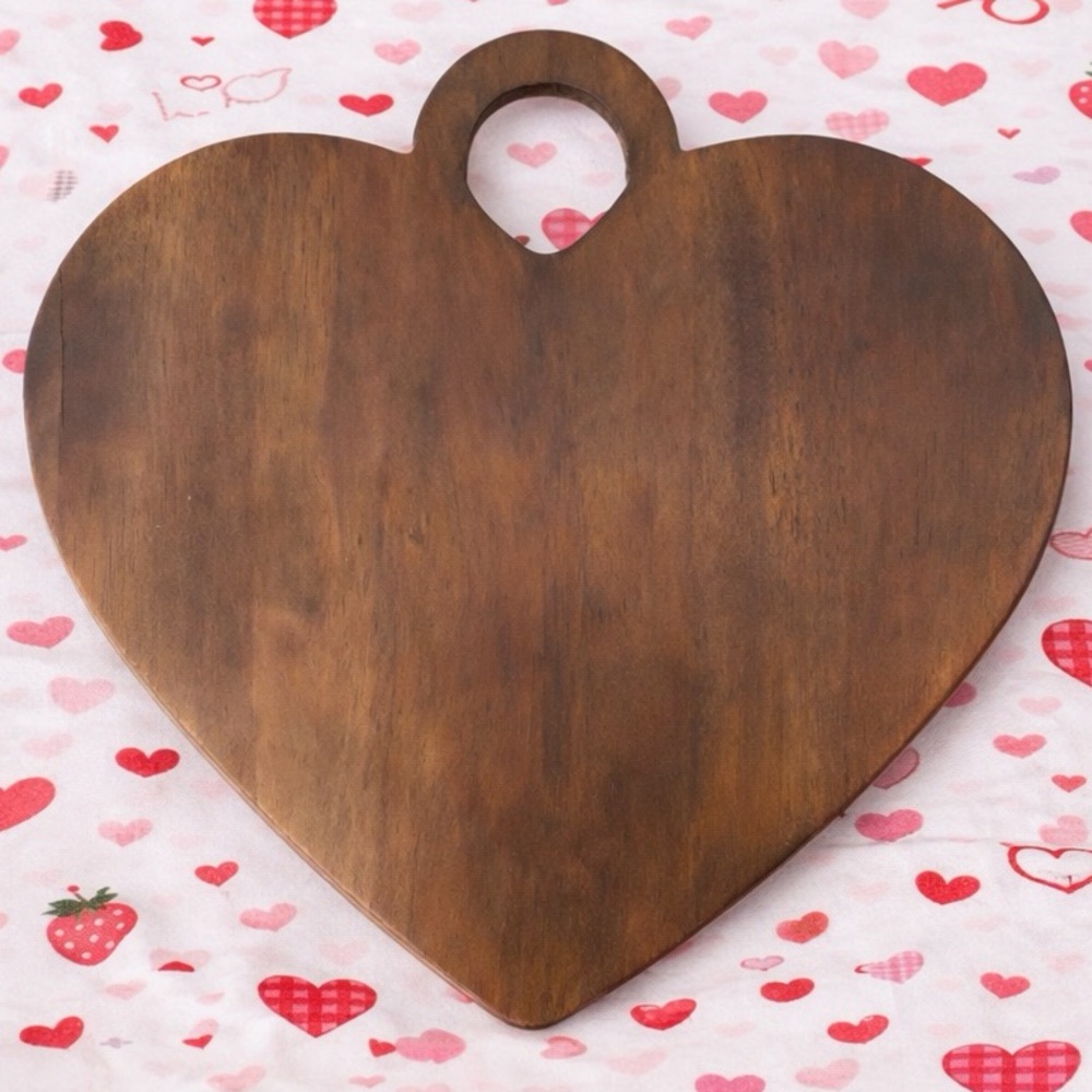 Target Bullseye Playground Valentine’s Day Hearted Shaped Dark Wood Tray